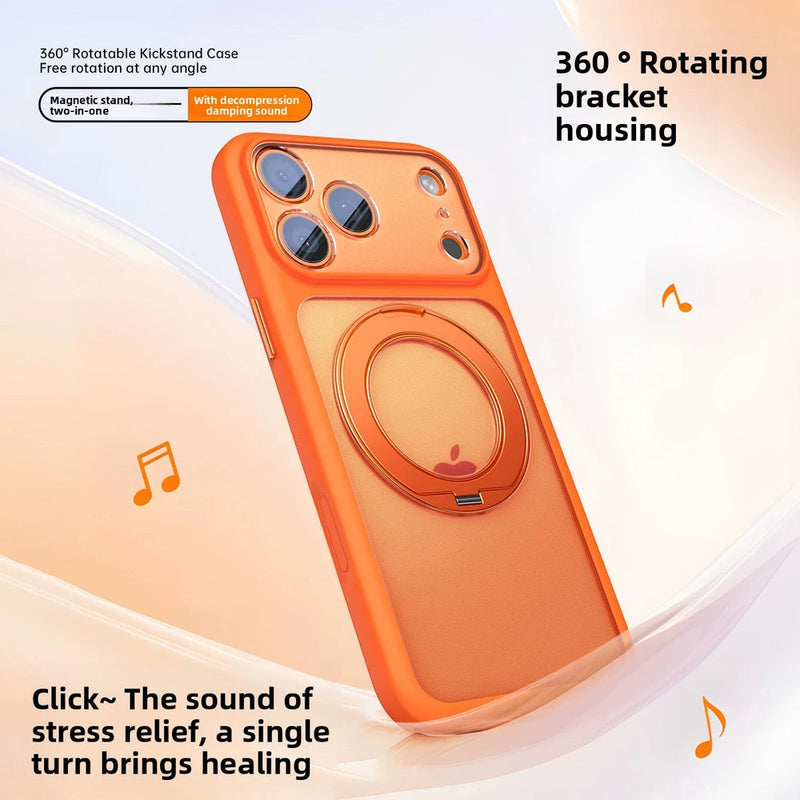 2.5mm Thick Matte Magnetic 360 Rotating Stand Phone Case for iPhone 17 18 Series