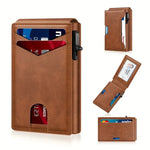 Men's RFID Blocking Leather Card Holder with Auto Eject