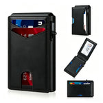 Men's RFID Blocking Leather Card Holder with Auto Eject